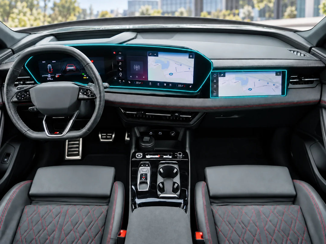 Displayschutzfolie für Audi Q6 e-tron (GF) ab 2024 mit Beifahrerdisplay