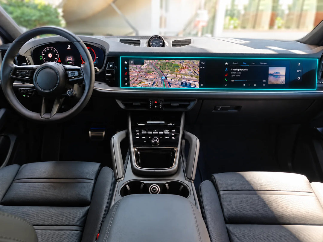 Displayschutzfolie für Porsche Cayenne ab 2024 (mit Beifahrerdisplay)
